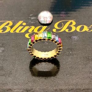 BLING💎BOX 14k Gold Plate Eternity Rhinestone Ring